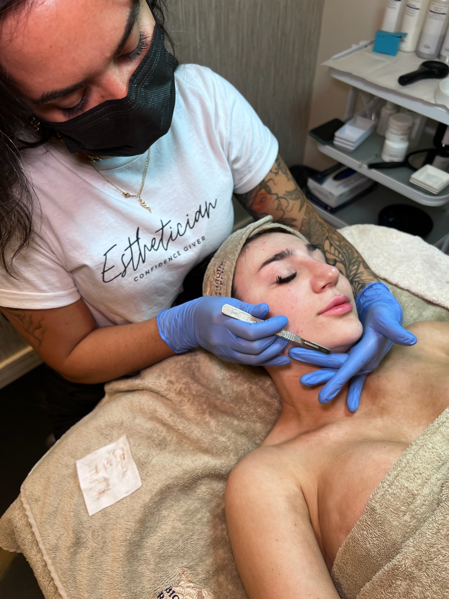 Woman getting an Biologique Recherche facials at MediZen Institute